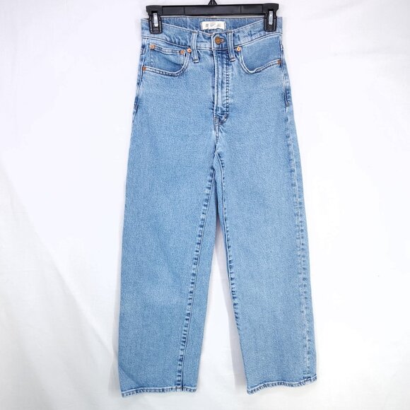 Madewell The Perfect Vintage Wide-Leg Crop Jean Size 24 Medium Wash - Picture 1 of 13